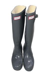 Hunter Women’s  Gray Original Gloss Tall Rain Boots