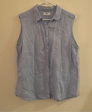 Uniqlo Linen Collared Button Down Tank Top Size Xlarge