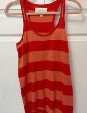 Brochu Walker Womens size Small Red Orange Stripes knit Sweater top