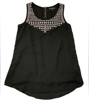 My Michelle Black and White Embroidered Tank Top