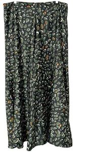 Eloquii Women's Leopard Cheetah Print Plus SIze Maxi Skirt  Black Green Size 14