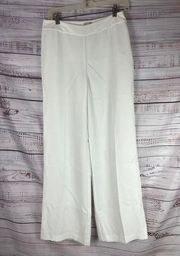 Chicos 1 Dress Pants Womens M Side Zip Lined Mid Rise Optic White Flowy 30 x 31