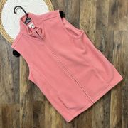 LL Bean Pink Fleece Vest Zip Front Womens Size Large