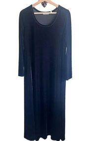 Soft Surroundings Black velvet Santiago stretch Maxi Dress size M