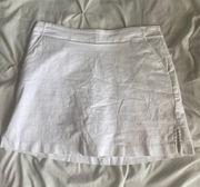 white mini skirt