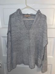 hooded grey sweater