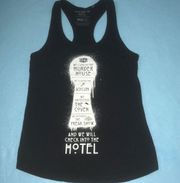 RIPPLE JUNCTION AMERICAN HORROR STORY HOTEL black muscle tank top NEW size S