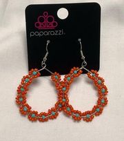 Paparazzi Flower Child‎ Earrings Dangle orange blue New NWT  CFP-A