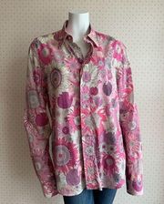 Moschino 70’s Style Groovy Floral Print Button Up Shirt sz XL PW4