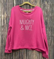 Pink Naughty And Nice Sweatshirt