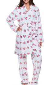 Women Plush Robe And Pants Lounge Pajamas Set