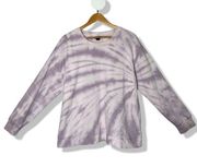 Splendid women's long sleeve purple tie-dye crewneck pullover sweatshirt XXL