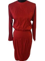 Red Vintage Longsleeve Dress