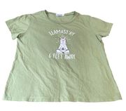 Miss Look Animal Women’s Llama Stay 6 Feet Away Green Shirt Plus Size 3xl  GUC