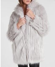 OVERSIZED FAUX FUR COAT size Medium Express Grey jacket Outwear NWT