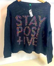 NWT United Colors of Benetton “Stay Positive”Sweater size Small