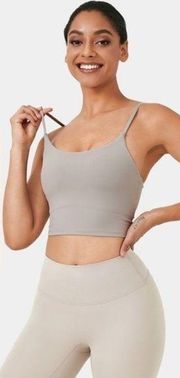 Halara In My Feels Basic Padded Cropped Tank Top Dove Grey