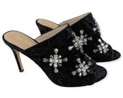 Black Artelier Taranto Crystal Embellished Mules Holiday Party