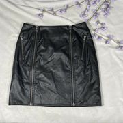 NWT  Zip Faux Leather Mini Skirt