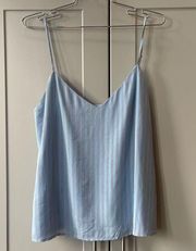 Lagence Jane Silk Striped Cami Blue XS Tank Top. Shirt Designer Luxury Modern