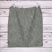 Premise NWT 14 Green & Blue Tweed Pencil Skirt