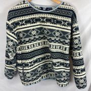 Lands'End  Patterned Striped Soft Pullover Sweater Size Medium