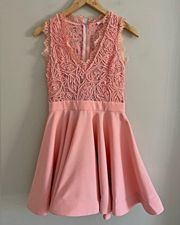 BOUTIQUE Luxxel peach orange textured fit and flare formal dress