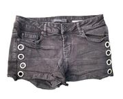 HOT TOPIC BLACK HEART LOW RISE JEAN SHORTS