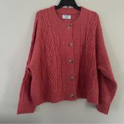 Old Navy Pink Salmon Button Down Cardigan Soft Comfy Cozy Casual XXL Spring