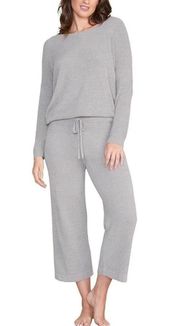 Barefoot Dreams CozyChic Ultra Lite Culotte Capri Pants Small Light Grey