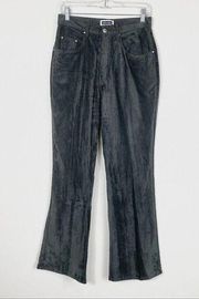 Vintage y2k Xhilaration Grey Crinkled Velvet Flare Leg Pants