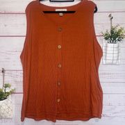 French Laundry Ribbed Knit Rust Tank | 3X