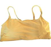 Athleta Sports Bra Swim Top Mustard Yellow Size Medium Removable Bra Pads