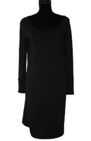 Jones New York Black Beaded Sleeve Dress Size 10