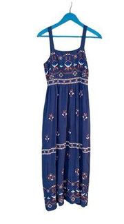 Tea N Rose women's size small blue embroidered maxi dress