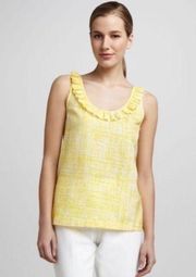 Kate Spade Maddie Silk Yellow Ruffle Tank Top 8