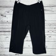 LIVI Active Lane Bryant Size 18/20 Black - Mesh Side Stripe Athletic Capri Pants