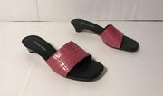 Etienne Aigner pink black slide low-heel sandal women size 7 M