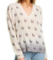 𝅺skull Cashmere Women's Maleka Cashmere V-neck Sweater Sz M