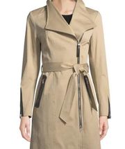 Mackage Estela Belted Trench Coat with Contrast Zippers