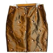 Eshakti Skirt Women's XL Extra Large Copper Brown Mini Polka Dot