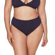 Andie Swim 90's High Waisted Bottom in Eyelet Navy Blue Size Small NEW