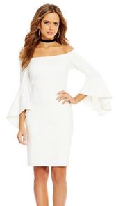 White Flare Sleeve Dress