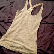 silver sparkling tank top