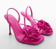Maxi flower heeled sandal pink casual classic summer spring stylish party