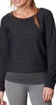 PrAna Size XL Women’s Black Long Sleeves Dimension Textured Sweatshirt