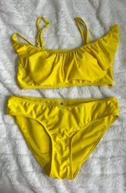 Off The Shoulder Yellow Bikini