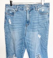 Wild Fable High Rise Kick Flare Distressed Raw Hem Jeans