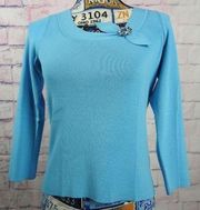 SIGRID Olsen Blue Long Sleeve Top Small NWT