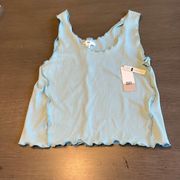 BP Womens Sleeveless Ribbed Tank‎ Top Blue Size Medium